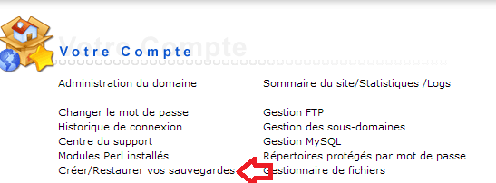 Effectuer une sauvegarde